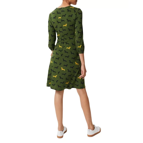 Budget ๐ฅฐ HOBBS LONDON Etty ๐ฆฎ Dog Print Jersey ๐ Dress Mid Fern Green ๐ฏ - Image 2