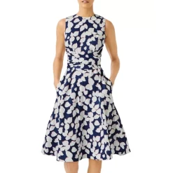 Coupon 🤩 HOBBS LONDON Linen Twitchill 👗 Dress Green/white 😍