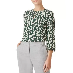 Best Pirce ⭐ HOBBS LONDON Alex Printed Blouse Green Stone 🔔