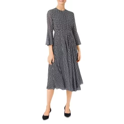 Discount 🥰 HOBBS LONDON Lilia Polka Dot Midi 👗 Dress Navy/ivory 😀
