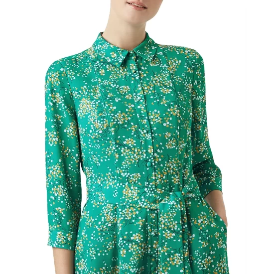 Top 10 π HOBBS LONDON Lillian Printed π Shirt π Dress Meadow Green β - Image 3
