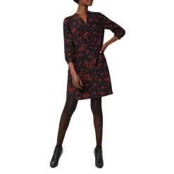 Hot Sale 🛒 HOBBS LONDON Katarina Printed Tunic 👗 Dress Black Multi ❤️