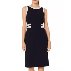 Outlet ⭐ HOBBS LONDON Ebony Sheath 👗 Dress Navy/camel ❤️