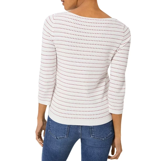 Coupon βοΈ HOBBS LONDON Robin Crewneck Sweater Ivory Red βοΈ - Image 3