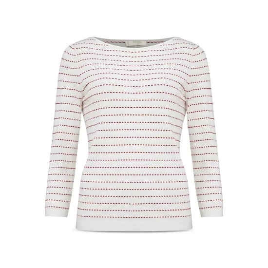 Coupon βοΈ HOBBS LONDON Robin Crewneck Sweater Ivory Red βοΈ - Image 4