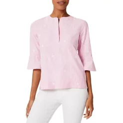 Budget ✔️ HOBBS LONDON Acacia Shell Print Top Pink White 🤩