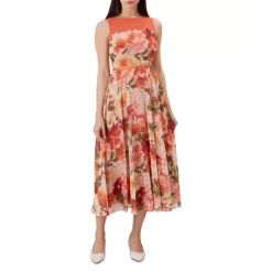 Deals ❤️ HOBBS LONDON Carly Floral Fit-and-Flare 👗 Dress Orange Multi 🔔