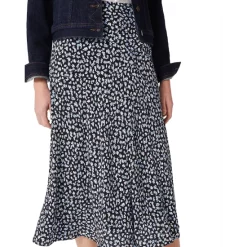 Outlet 💯 HOBBS LONDON Angie Floral Print Midi 👗 Skirt Navy Multi ✨
