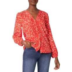 Cheapest ✨ HOBBS LONDON Felicity Blouse Coral Red 😍