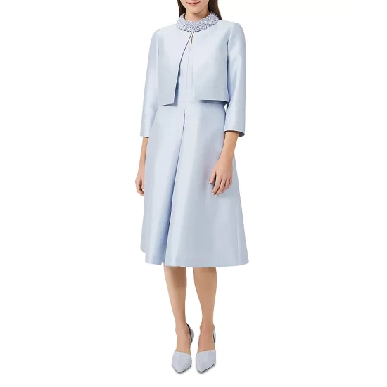 Promo β HOBBS LONDON Marcella Open Front Jacket Celeste Blue π